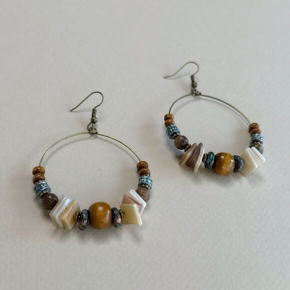 Bohemian Hoop Earrings S1187 - Picture 3 of 3